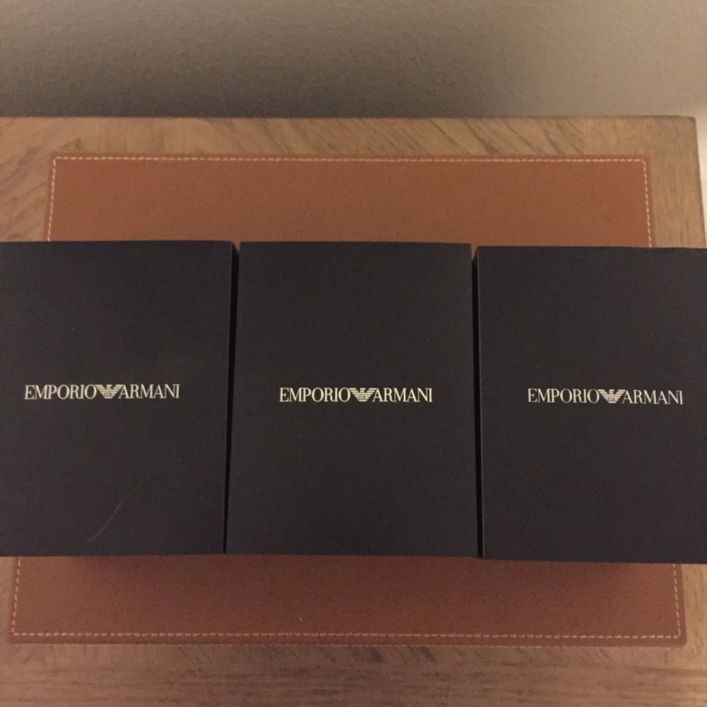 Lot of 3 Emporio Armani watch boxes w/ warrantee